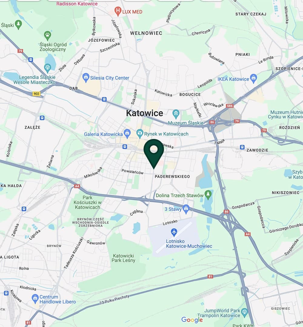 Mapa dojazdu do kancelarii adwokackiej Mateusz Łabuzek